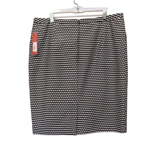Merona Skirt 18 Black White Diamond Lined Pockets Cotton Polyester Blend NEW - Picture 4 of 7